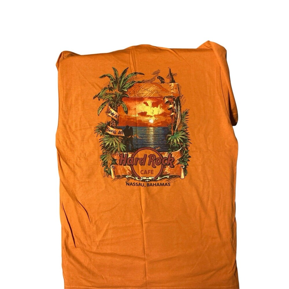 NWT Hard Rock Cafe T-shirt Large ,Cayman Islands Orange City Tee Great Design